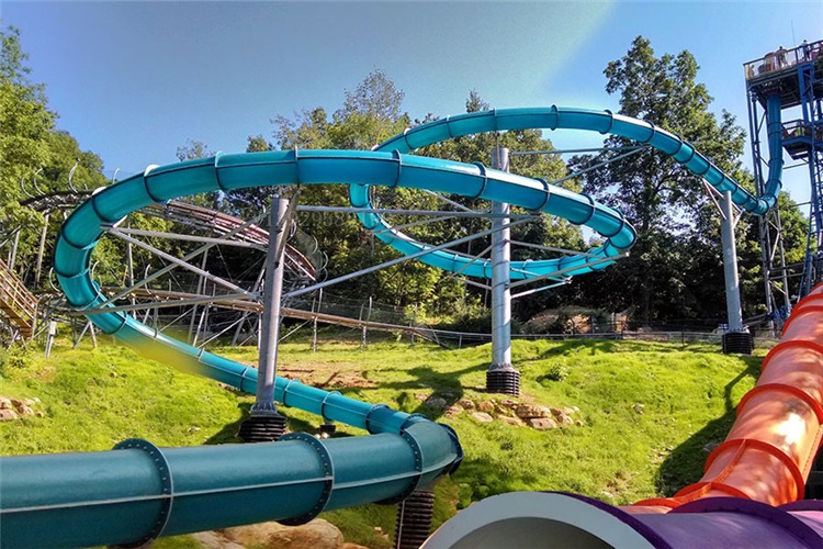 玻璃钢材质生产大型水上乐园设备 垂直滑道 勇士滑梯水上高速滑梯