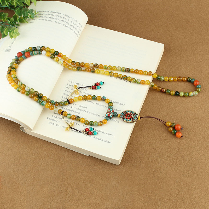 New Ethnic Style Tibetan Nepal Tassel Pendant Multi-Circle Necklace Chinese Crossbody Chain Women's All-Match National Style Accessories