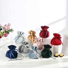 欧式喜糖袋仙女袋束口袋创意圆形绒布袋婚礼喜糖盒伴手礼现货