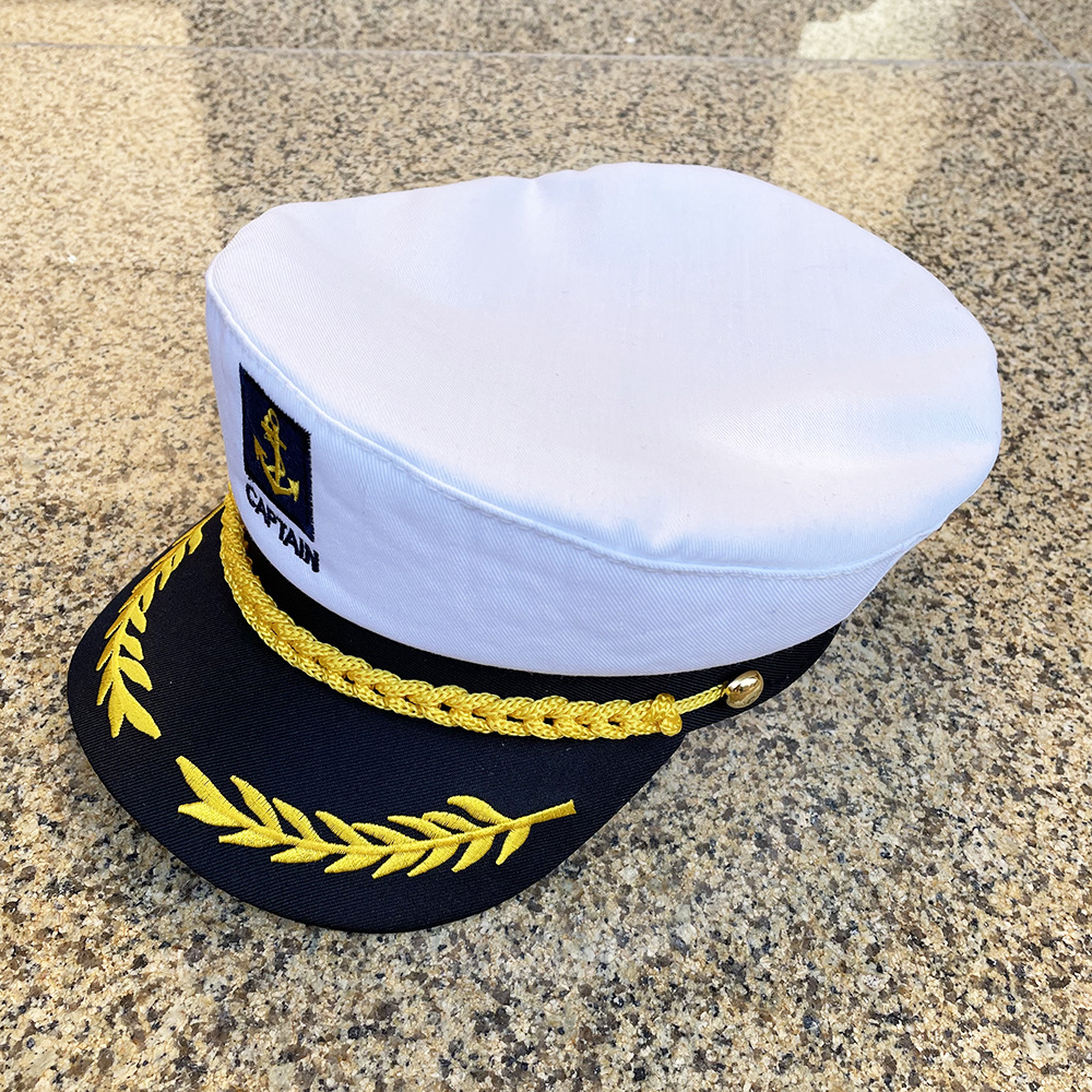 海军帽子男成人游艇陆战队水手帽现货海军上将船长帽