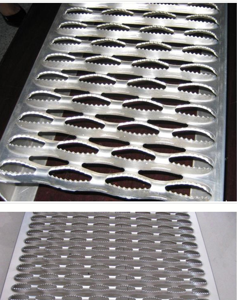 304不锈钢板鳄鱼嘴防滑板凸起孔车间脚踏板楼梯用防滑板实体厂家