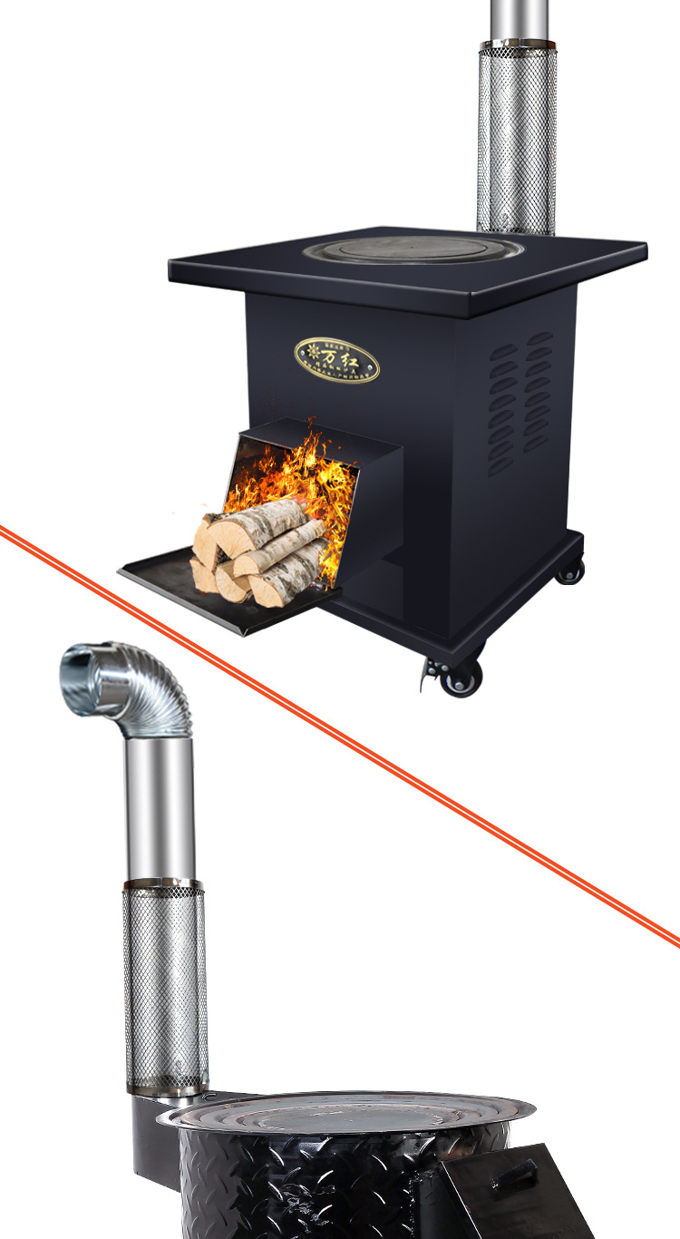 柴火灶不锈钢排烟筒弯头家用取暖炉子烟管加厚镀锌管烟囱防雨配件