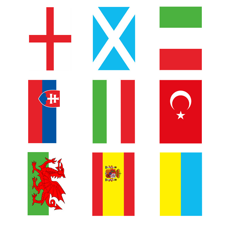 2021欧洲杯串旗世界各国国旗24强足球杯万国旗帜diy酒吧装饰串旗