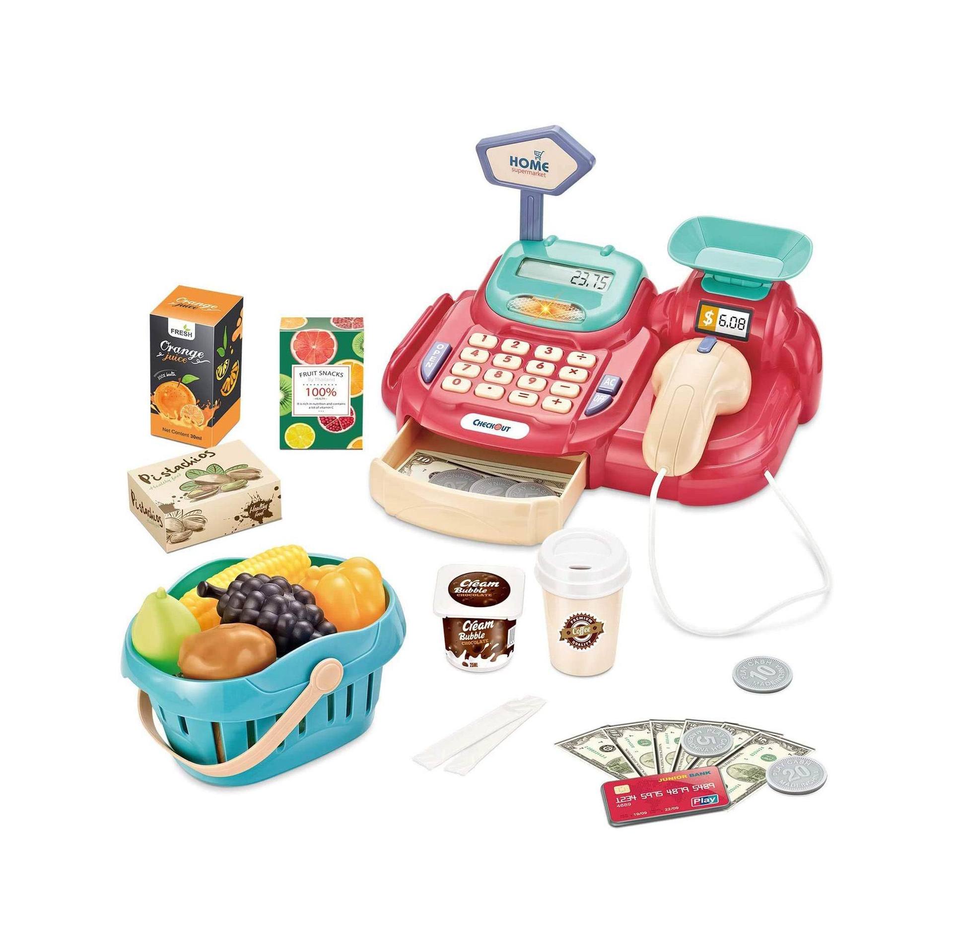 跨境电商儿童超市收银机玩具组合 益智互动仿真过家家玩具套装