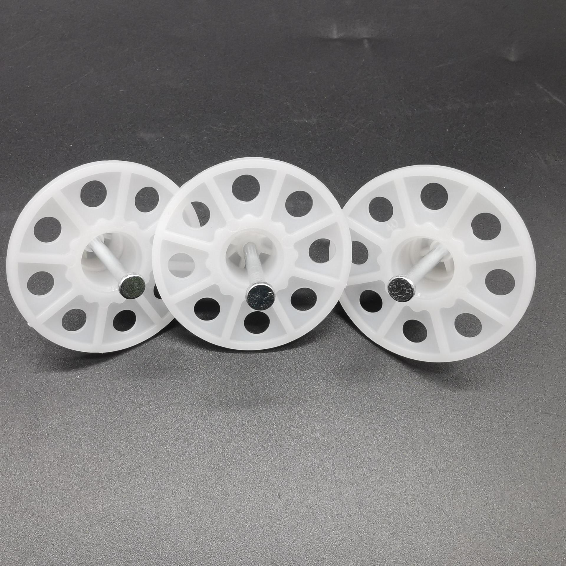 批发塑料保温气动射钉大盘外墙保温钉白色墙体顶棚锚固钉施现货