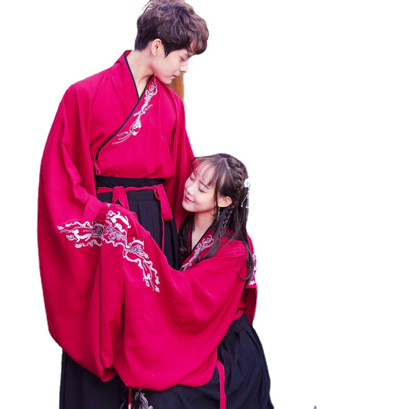 原创汉服复古武侠中国风情侣装cp表演服大码学生装日常班服团服