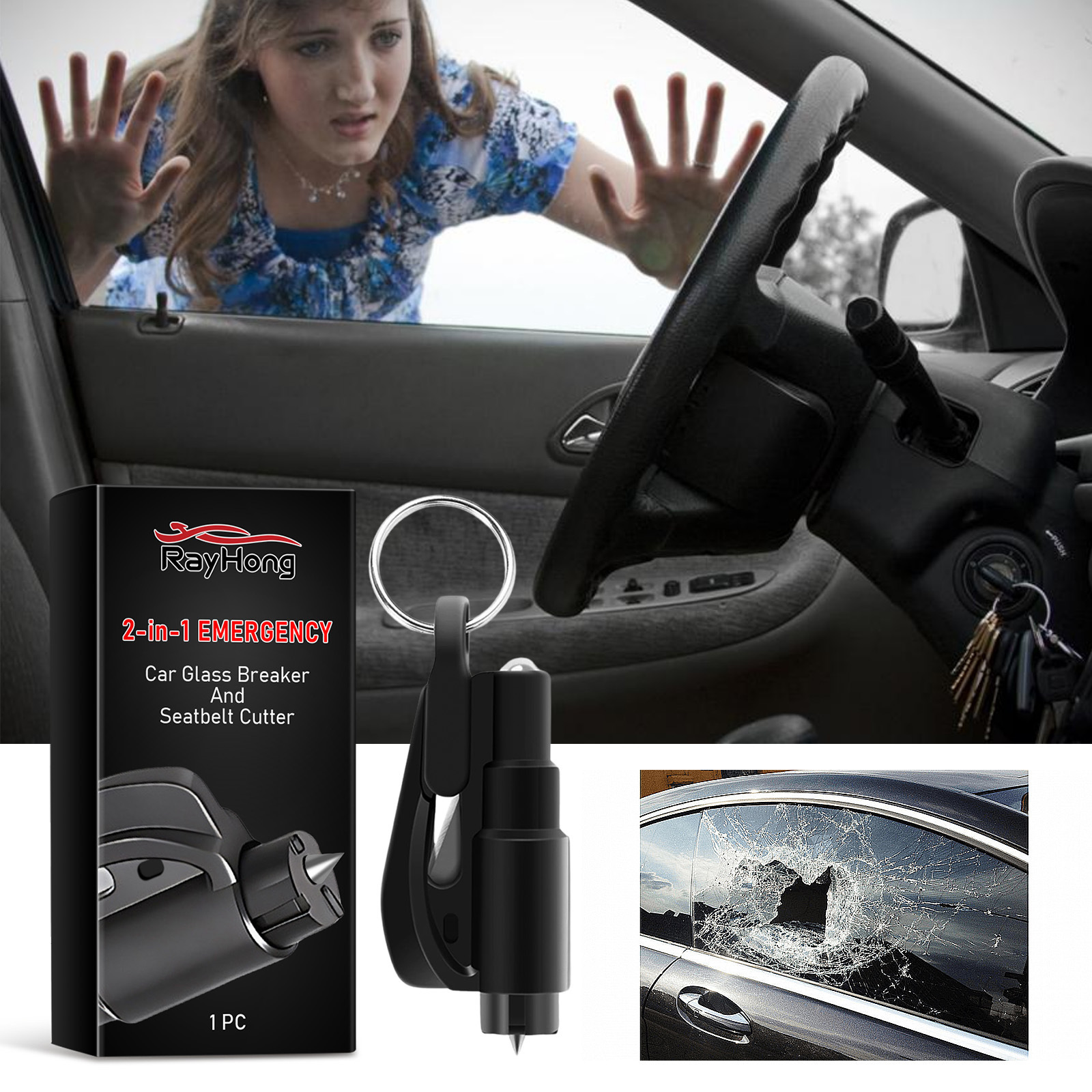 rayhong 二合一紧急汽车用品 多功能便携玻璃破碎器带切割器-阿里巴巴