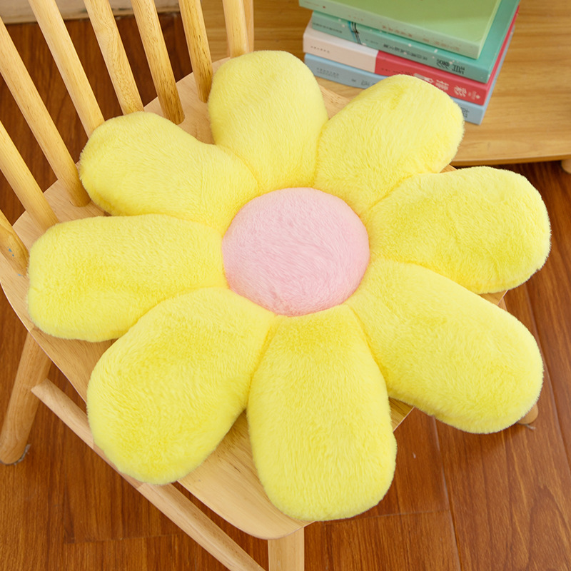 New Little Daisy Plush Cushion Contrast Color Cartoon Cute Office Seat Soft Cushion Sofa Cushion Wholesale