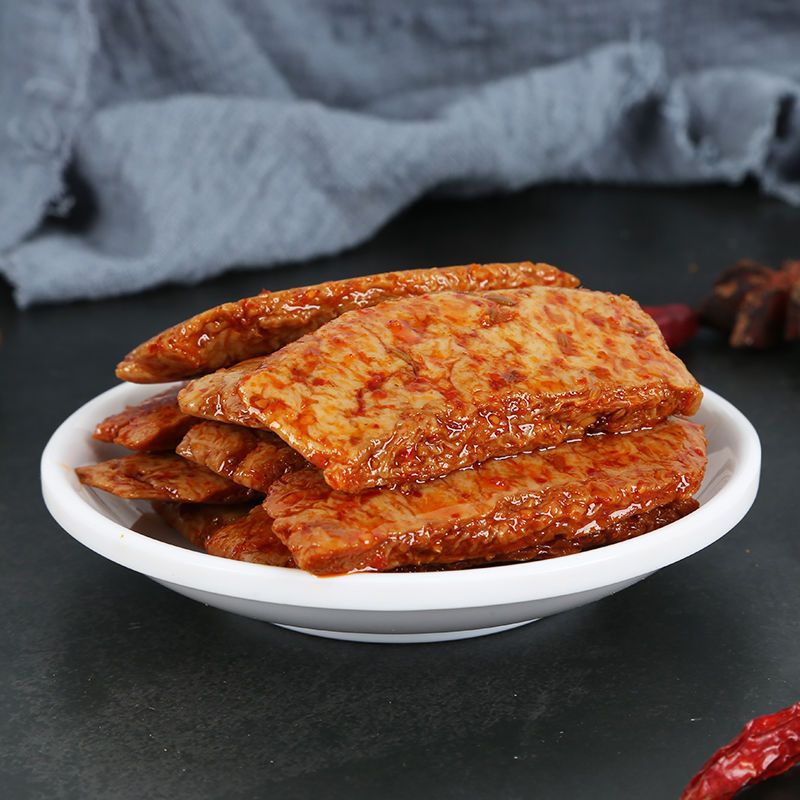 手撕素肉卷22gx10/40包素牛排湖南特产香麻辣豆干零食小吃