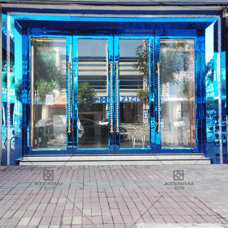 304不锈钢玻璃门 星级酒店银行门店豪华推拉门 中西餐厅平开门
