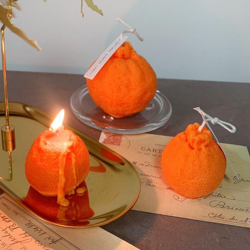 小号水果橘子蜡烛 大豆蜡手工制作家居摆件创意伴手礼ins丑橘蜡烛