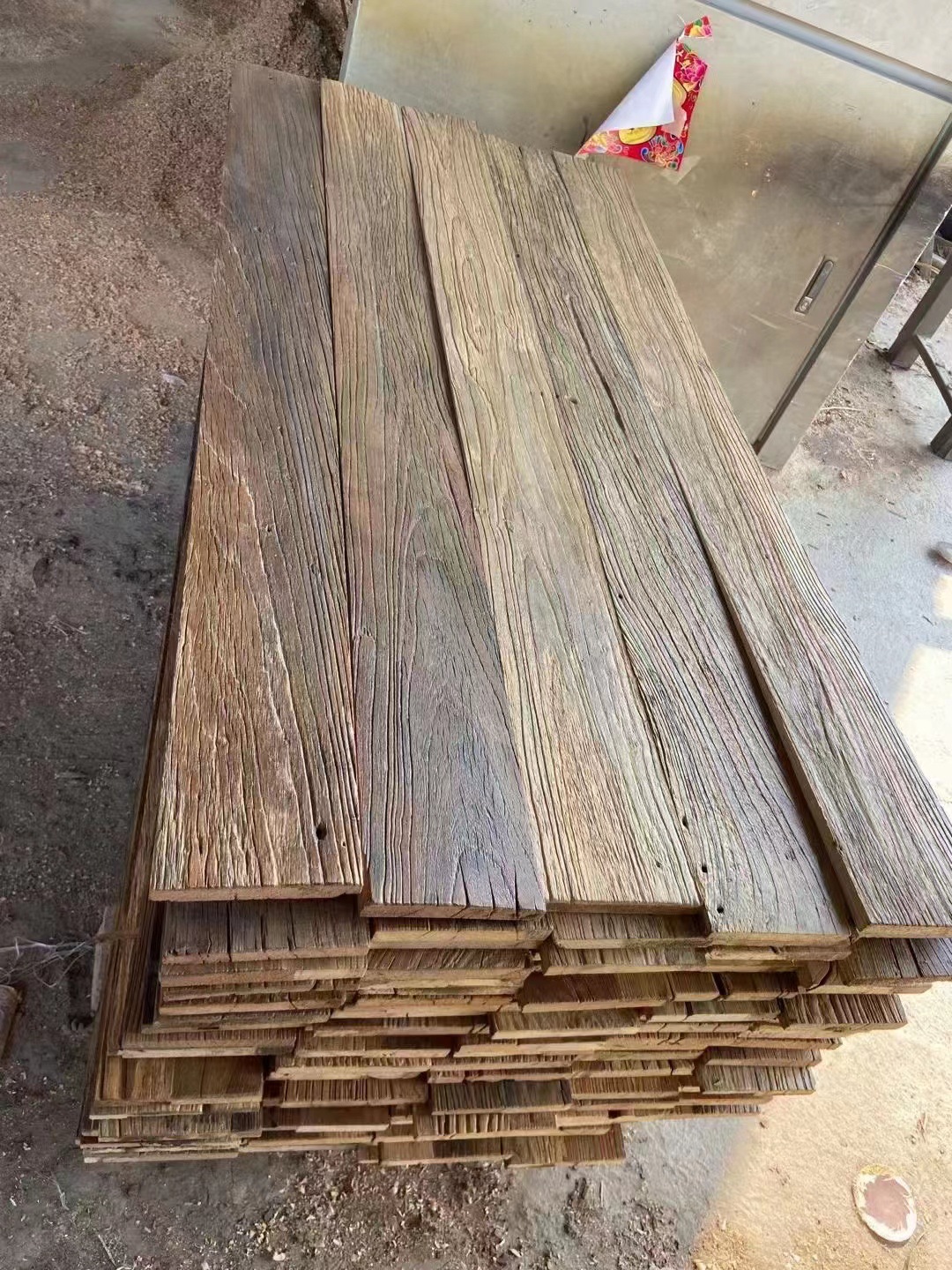 老榆木板材原木旧木板复古风化实木板飘窗吧台板楼梯踏步旧木板