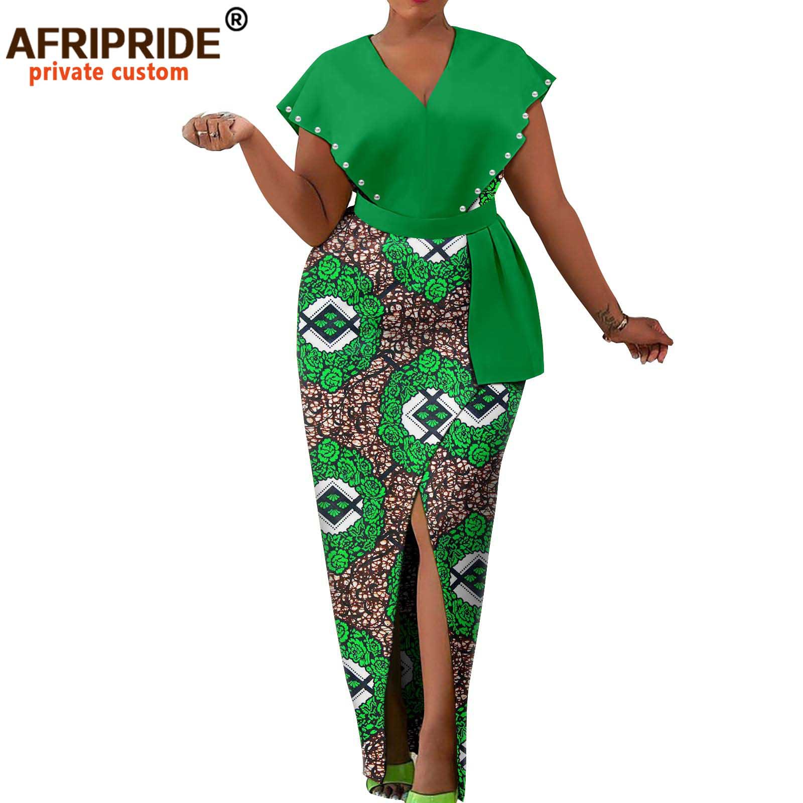 Foreign Trade African National Characteristic Batik Printed Pure Cotton Women's Dress Afripride 222502