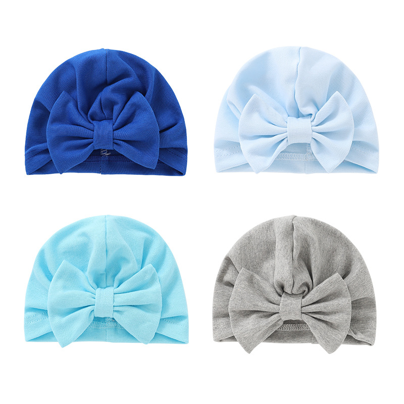 Foreign Trade Europe and America Newborn Fetal Cap Big Bow India Babies' Baby Knotted Hat Amazon 821018