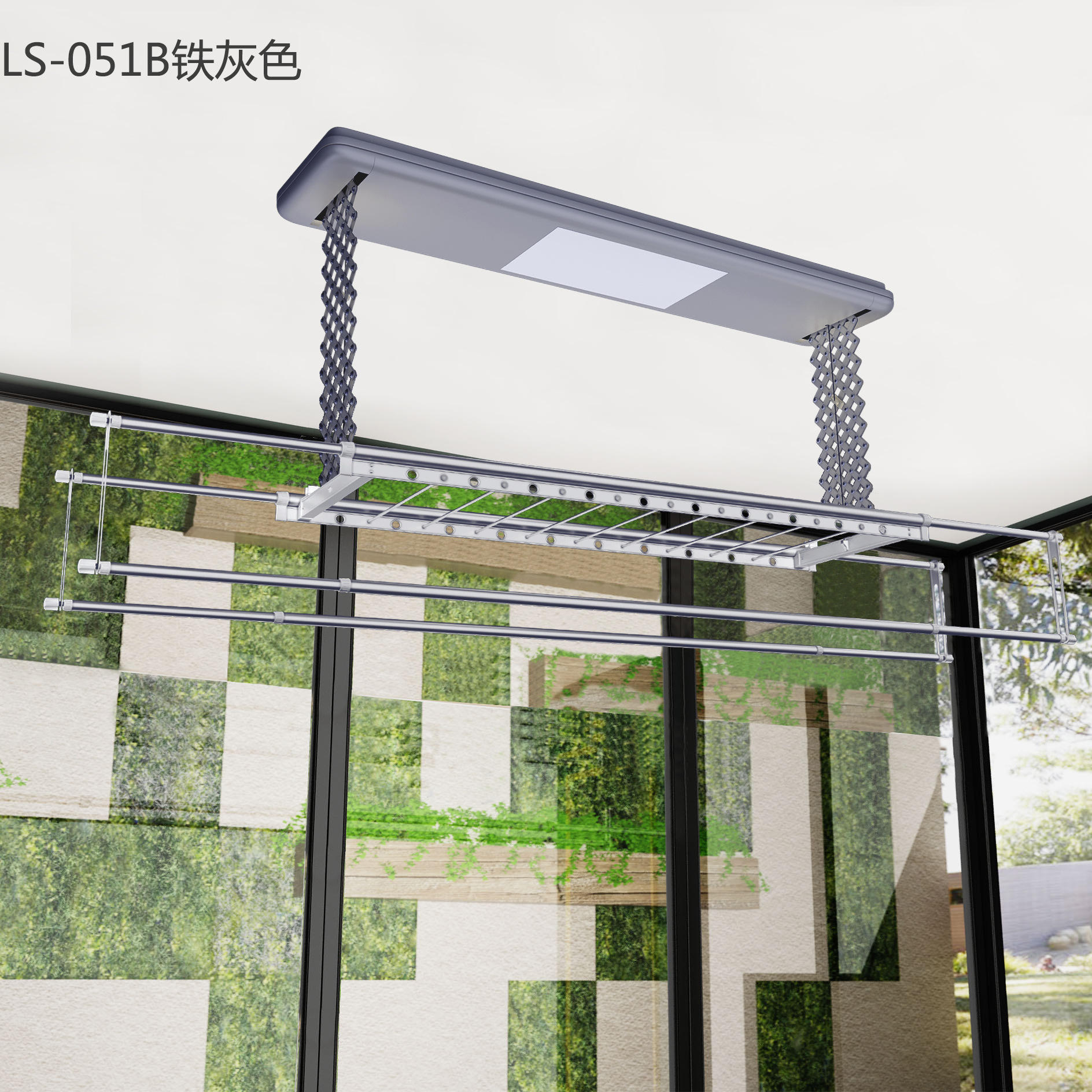 电动晾衣架阳台升降四杆晒衣架铝合金折叠烘干伸缩自动智能晾衣机