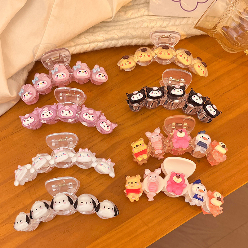 Cute Sanrio Barrettes 2023 New Internet Celebrity Large Grip Female Head Updo Shark Clip Hair Clip Headdress