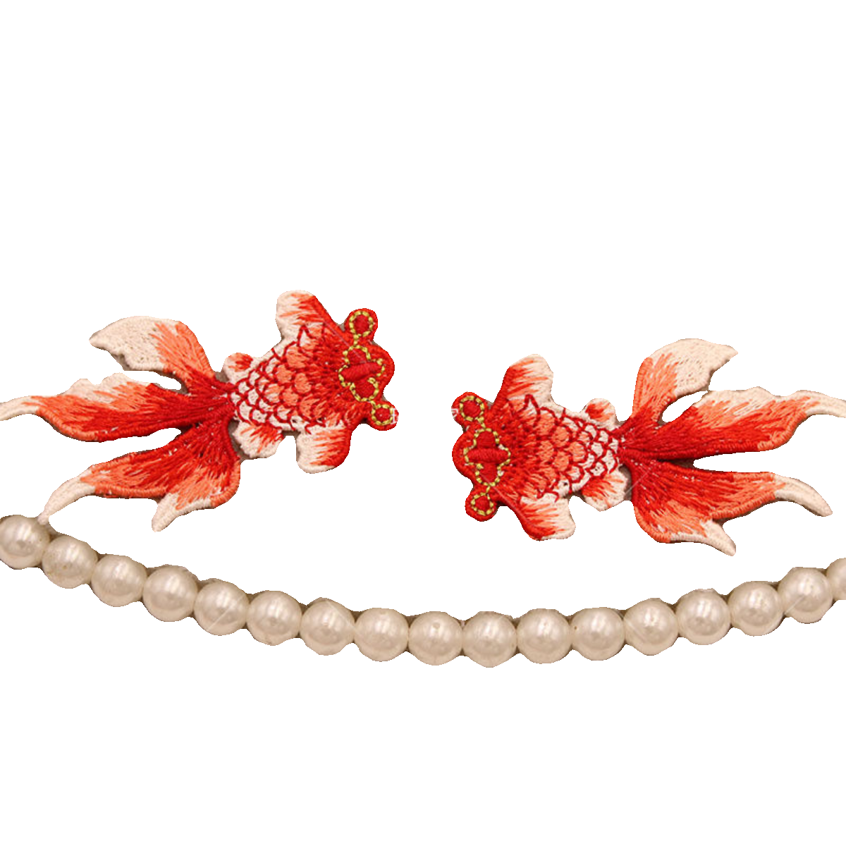 年年有鱼刺绣锦鲤针织布艺贴片diy国风儿童汉服古风对夹材料配件