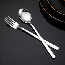304不锈钢勺子加厚韩式汤勺叉子套装长柄喝家用汤匙调羹揭阳餐具