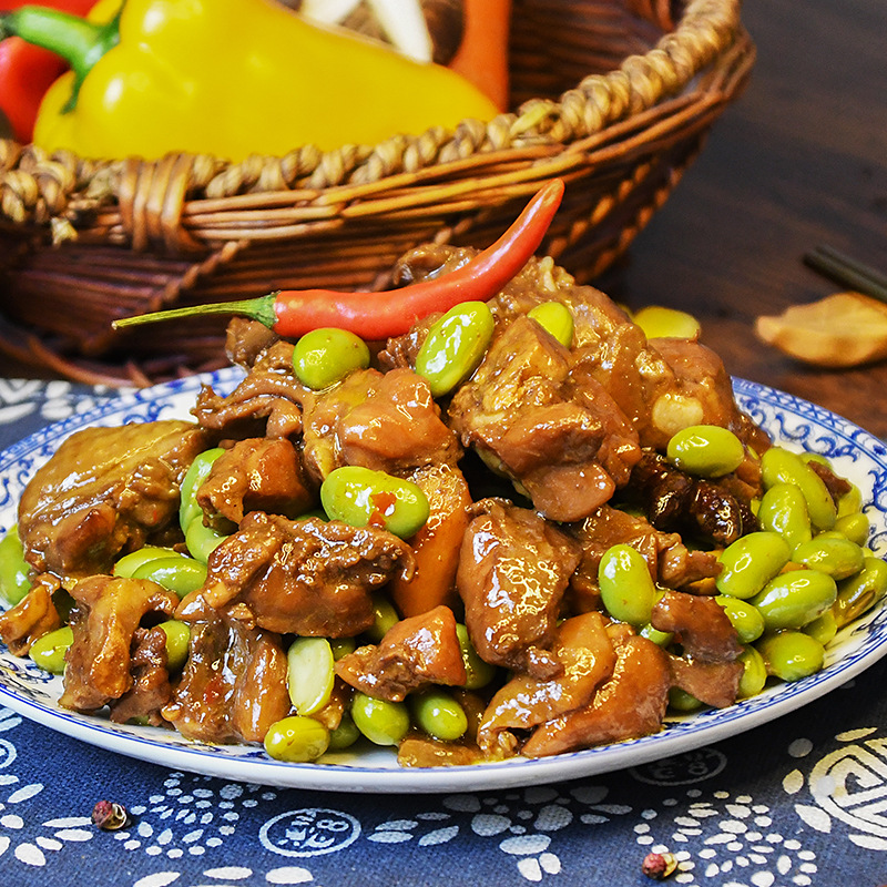 毛豆烧鸡料理包 盖浇饭快餐外卖 冷冻食品 速食包方便菜料理包