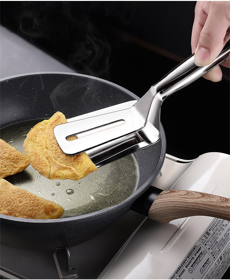 Household Kitchen Stainless Steel Food Tong Spatula Clip Fried Fish Spatula Steak Spatula Household Kitchenware Grilled Fillet Steak Spatula Worker