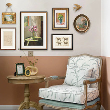 高级法式复古客厅沙发背景墙装饰画组合欧式古典混搭餐厅卧室挂画