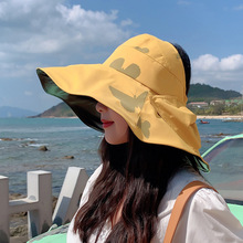 特价处理防晒帽子女韩版遮脸黑胶夏季大沿遮阳空顶折叠渔夫太阳帽