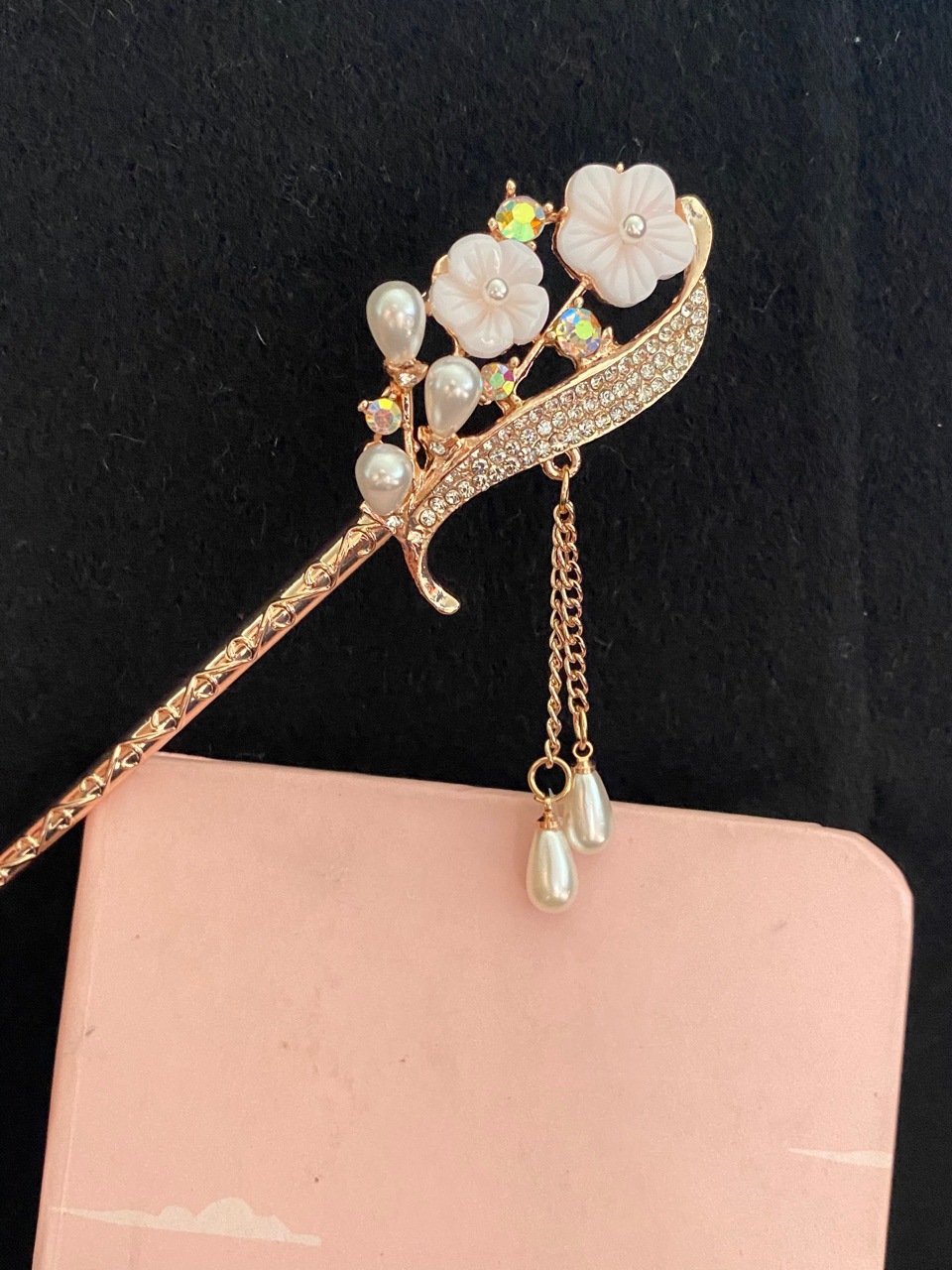 烟雨江南秀禾汉服头饰步摇流苏发簪古风简约盘发发饰合金簪子发钗