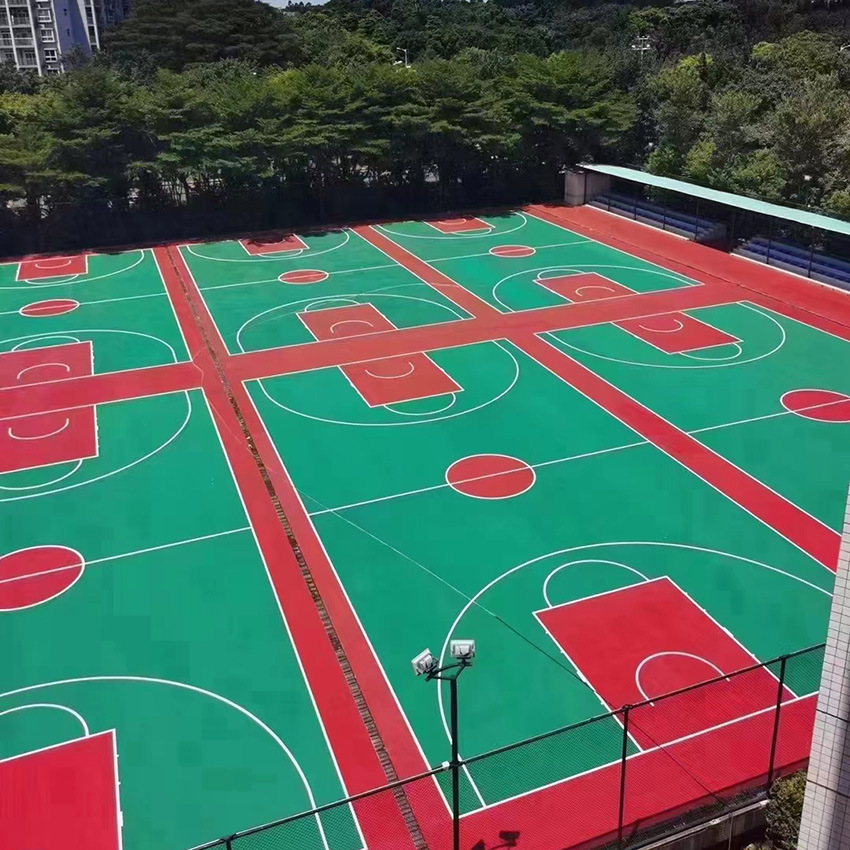 包工包料硅pu篮球场施工 学校室外各类运动球场材料厂家批发