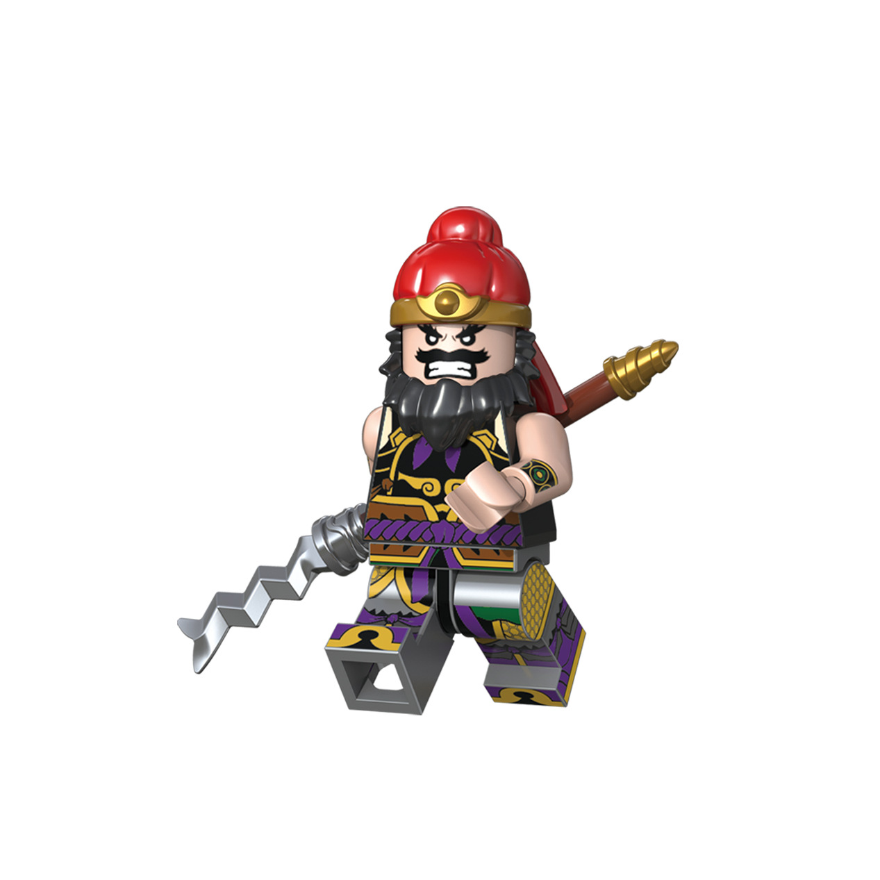 三国关羽赵云五虎上将坐骑古代战马赤兔马积木玩具人仔