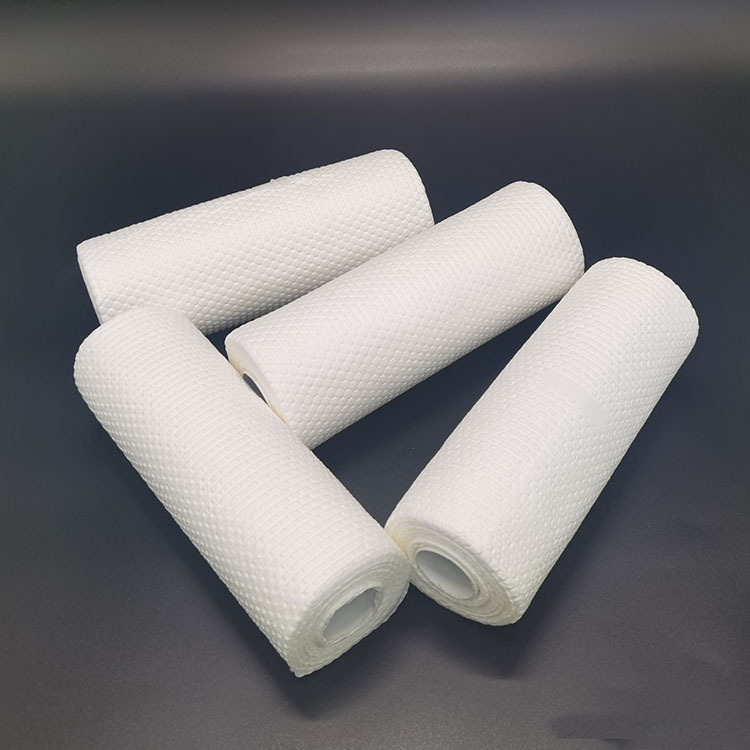 木浆pp水刺无纺布聚丙烯木浆布六角纹压花白色大卷懒人抹布原料