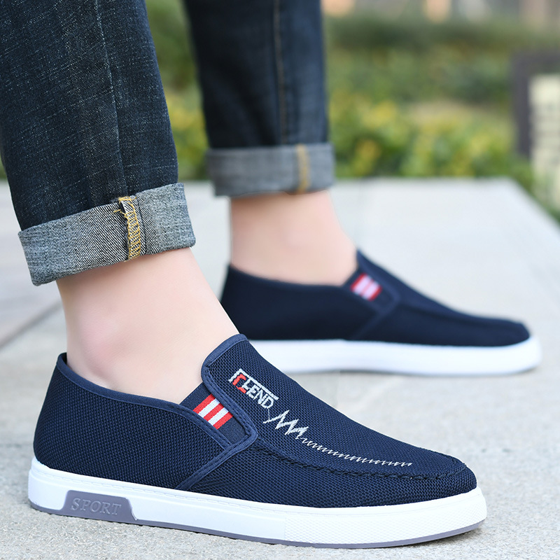 Free Shipping [One Piece Dropshipping] Men's Canvas Shoes Simple Casual Men's Shoes Flat Shoes Comfortable Soft Bottom Good Quality