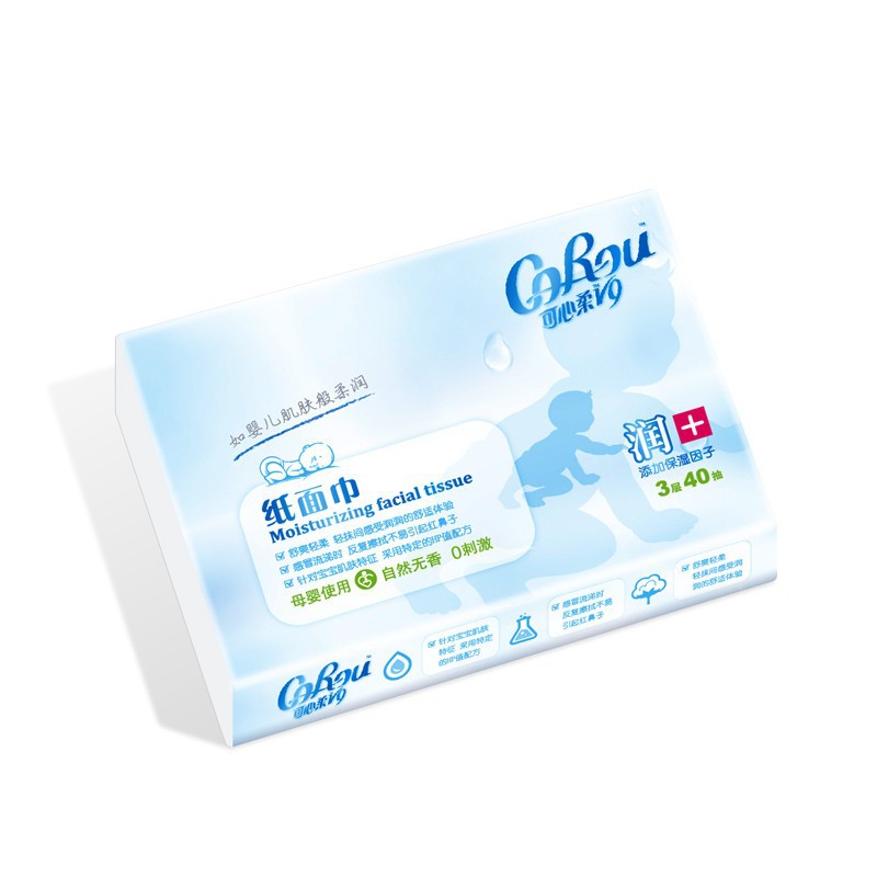 COROU V9 Baby Soft Tissue Cloud Soft Tissue Baby Household Cream Paper Baby Moisturizing Tissue 40 Sheets/Packaging