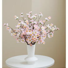 真桃花枝中式家居装饰客厅摆件假花真花绢花腊梅花束餐桌摆花