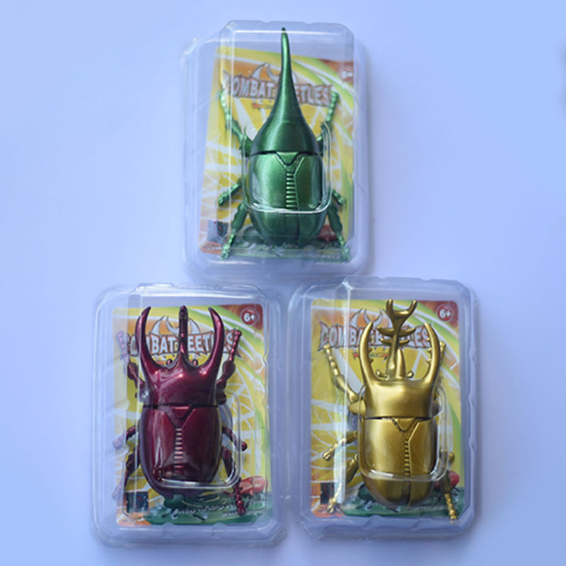 跨境热卖上链格斗甲虫独角仙上链玩具批发昆虫模型上发条玩具现货