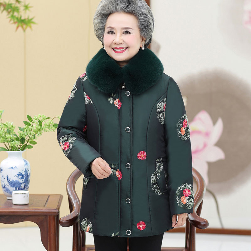 中老年人冬装棉袄女60岁80奶奶装棉衣老太太妈妈加绒加厚棉服外套
