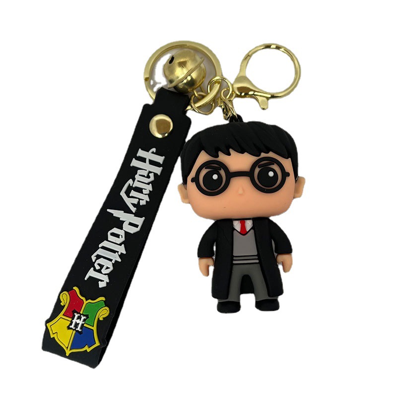 Cartoon Fashion Harry Potter Car Key Ring Couple Bags Pendant Three-Dimensional Doll Accessories Small Gift