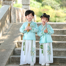 小学生国潮荷包汉服套装秋季新款幼儿园中秋国庆演出服古风兄妹装