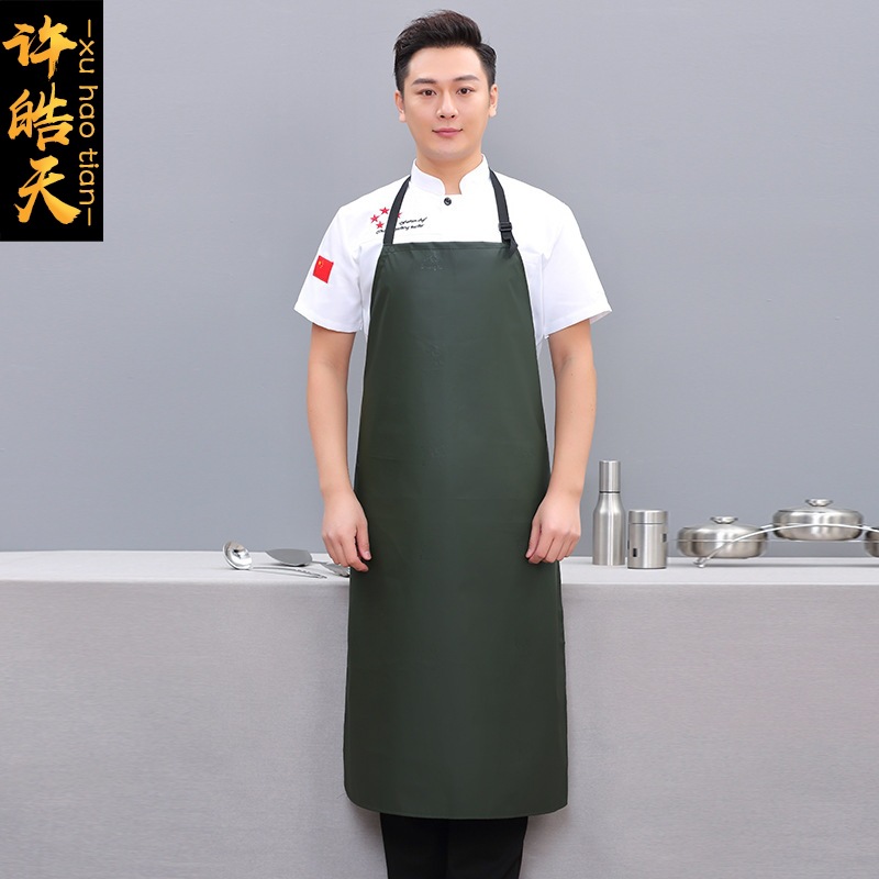 皮围裙防水女屠夫用防油厨房卖鱼用的防水软倒褂男土皮面罩衣