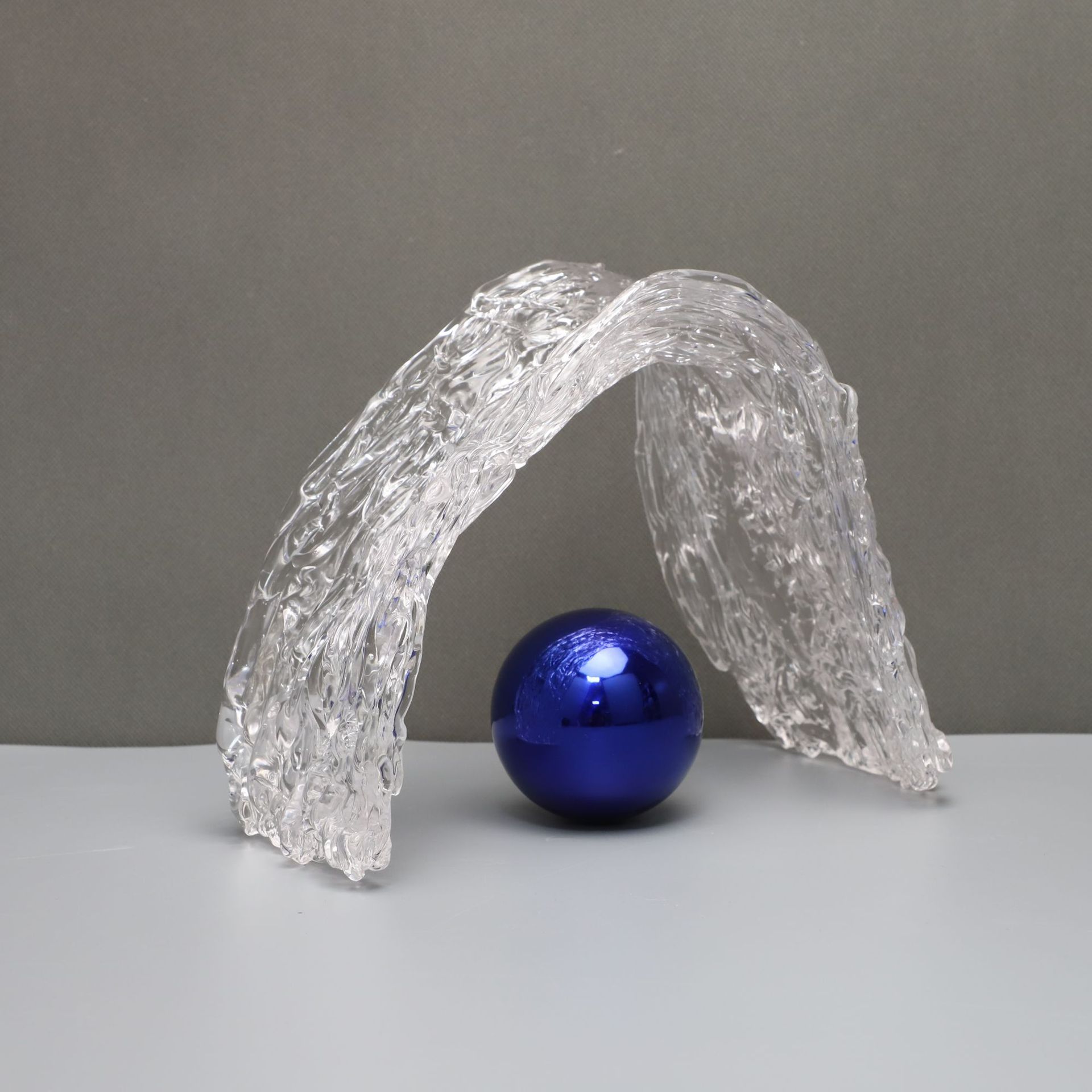 北欧波浪玻璃飘带摆件样板房售楼部卧室书房客厅餐厅桌面玄关饰品