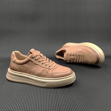 男士真皮休闲鞋男生头层牛皮高端轻奢印花板鞋男款潮鞋欧洲站男鞋