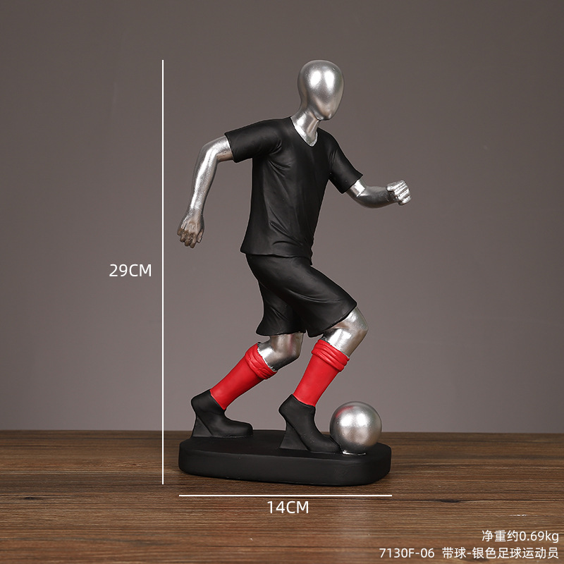 Creative Football Player Decoration Hallway Living Room Wine Cabinet Table Decoration Character Model Hand-Made Resin Crafts