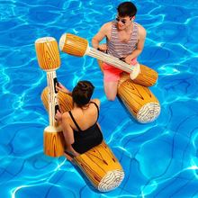 2个人玩水上双人娱乐游戏充气打击棒游泳圈浮排 坐棍2个手击棒2个