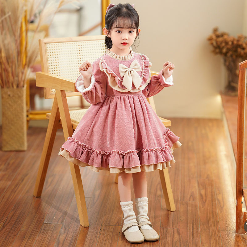 女童tutu裙儿童冬款连衣裙新年洋气公主裙女孩洛丽塔加绒蓬蓬裙子