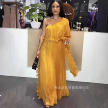 厂家供应跨境爆款三宅女装欧根纱连衣裙长款支持一件代发夏季长裙