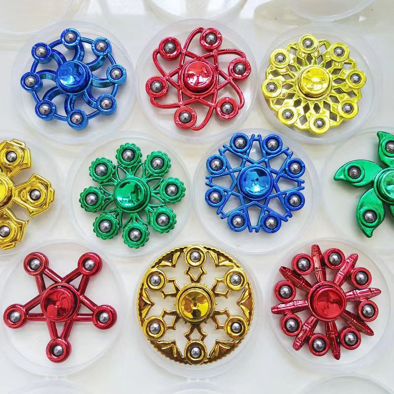 factory direct sales uv plating colorful fingertip top steel ball hand spinner decompression vent toy handheld toy