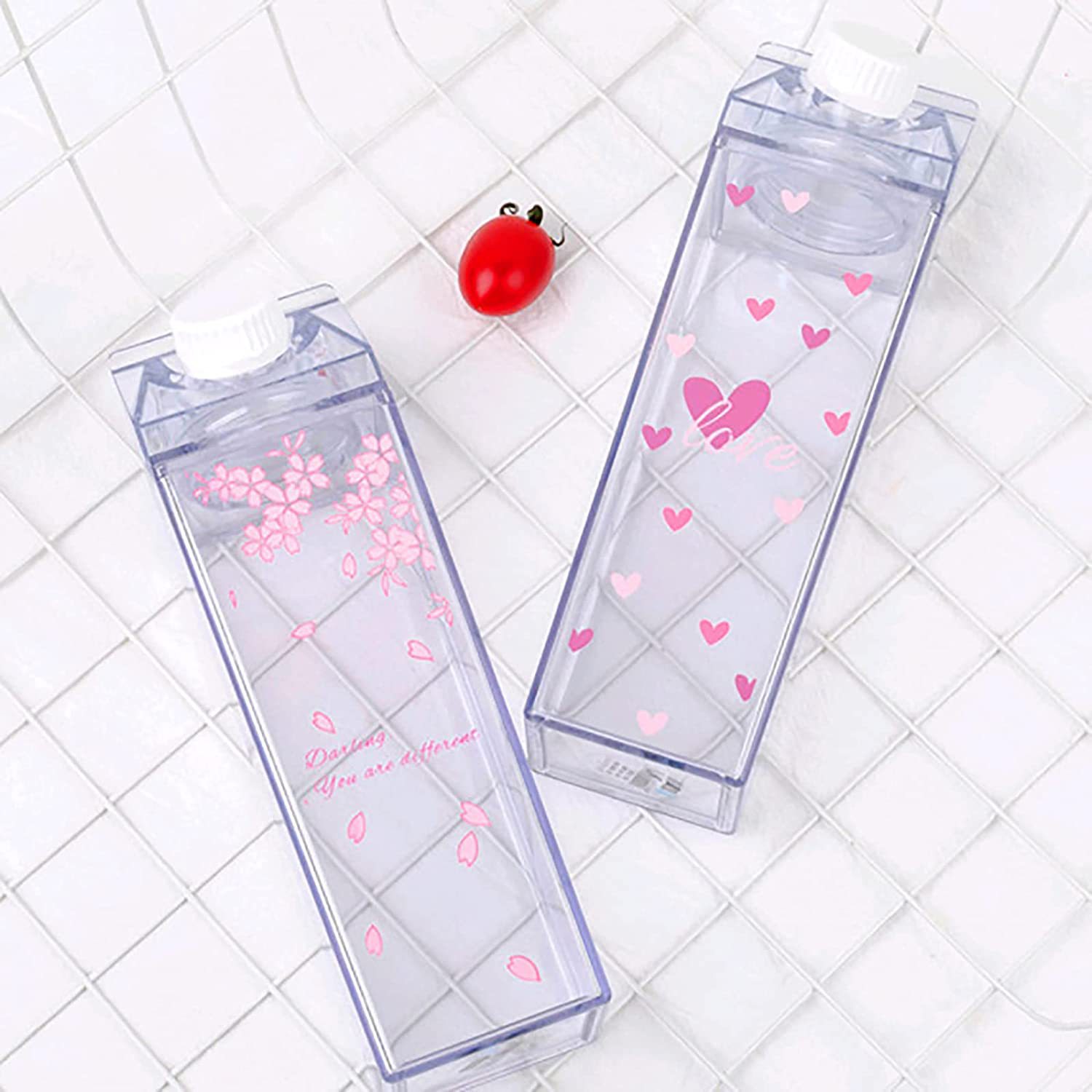 定 制韩版清新 方形牛奶盒塑料杯 广告杯日式牛奶盒子1000ml-阿里巴巴