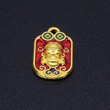 古法金哑光景泰蓝滴油珐琅彩手串链合金饰品配件财神爷挂件166