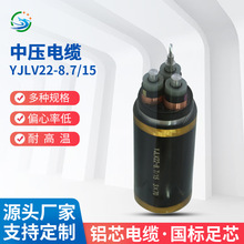 聚智龙中压电缆YJLV22-8.7/15 3X50国标电力电缆铝芯铠装电线电缆