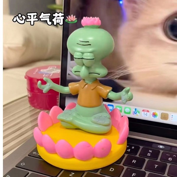 章鱼哥支架章鱼哥莲花宝座手机支架桌面可爱卡通平板底座高颜值