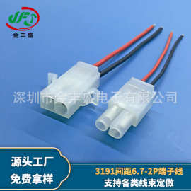 定制3191-6.7mm端子线 单排/双排公母对插线 新能源电动车电源线